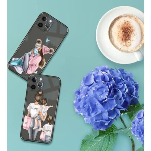 Baby Mama Super Mom Girl Phone Case For iPhone 13 12 11 8 7 se 2020 pro X XS XR MAX Plus Black Transparent Cover
