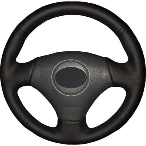 Car Steering Wheel Cover Hand-stitched Black Artificial Leather For Toyota Vios Mark 2 Corolla 2000-2004 Lexus GS430 GS300 2004