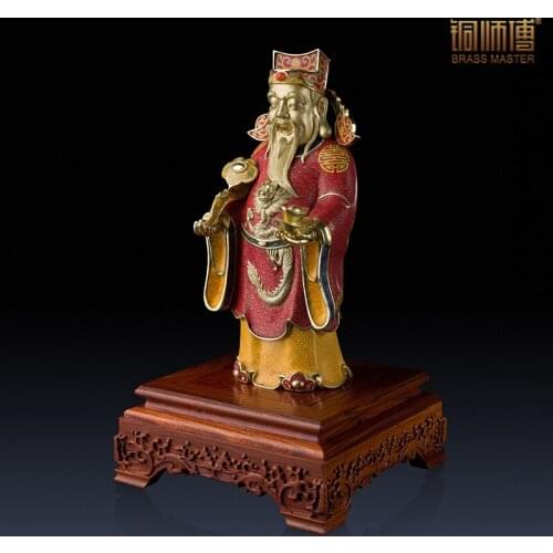 Fengshui Ornaments The God of Wealth Home Decoration Chinese Brass Copper Craft Mammon Furnishing Articles Business Gift
