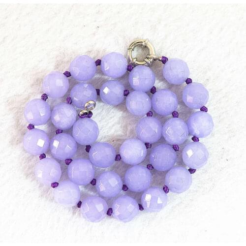 Hot violet stone 6mm 8mm 10mm 12mm faceted round loose Beads DIY necklace 18" B634