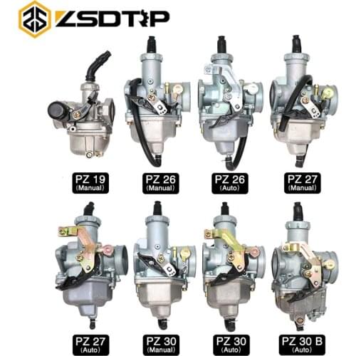 ZSDTRP Motorcycle Carburetor For ATV Dirt Pit Bike Quad Go kart PZ19 PZ26 PZ27 PZ30 Handle Cable Auto Carburador