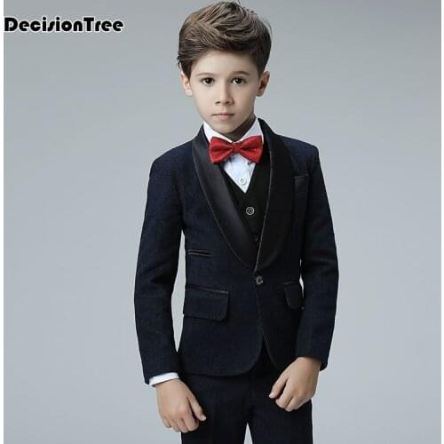 2021 new england styles boy wedding suit set coat+vest+shirt+tie+pants formal wedding suit party baptism christmas clothes