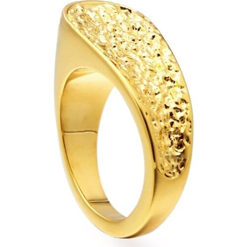 VAROLE Trendy Rings For Women 3D Geometric Gold Color Finger Ring Personality Fashion Jewelry Wholesale Bague Femme