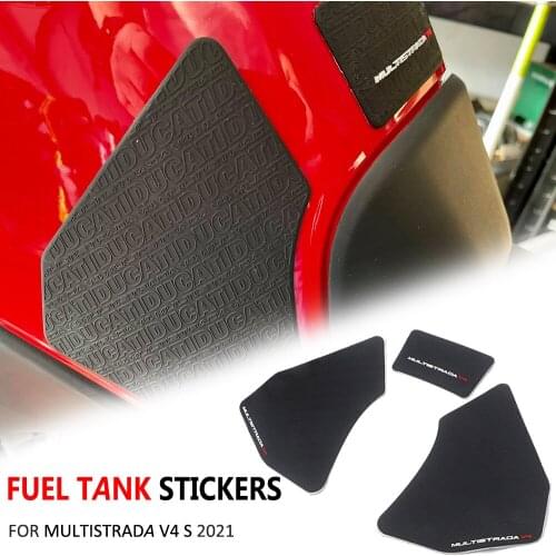 Motorcycle Non-slip Side Fuel Tank Stickers Waterproof Pad Rubber Sticker FOR DUCATI Multistrada V4 S 2021