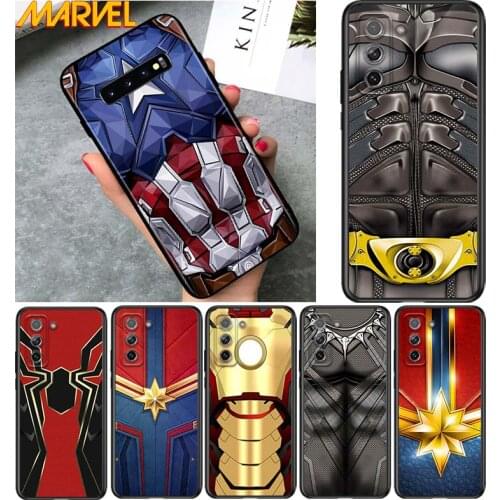 Avengers Hero Marvel for Samsung Galaxy S21 Ultra Plus Note 20 10 9 8 S10 S9 S8 S7 S6 Edge Plus Soft Black Phone Case