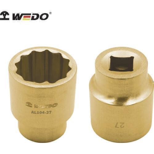 WEDO Non-sparking Socket(C=1/2''), BAM Certified , Aluminum Bronze, Weak Magnetic,,24mm