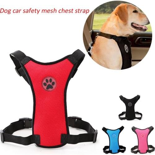NEW Breathable Mesh Dog Harness Leash With Adjustable Straps Pet Harness With Car Automotive Seat Safety Belt Dog Chest Straps