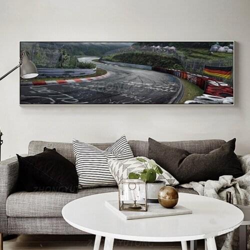Nurburgring Rally Road Sports Car Track HD Print Canvas Painting Forest Landscape Wall Art Poster Living Room Home Decor Picture