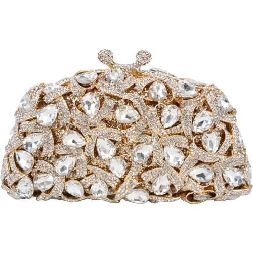Oval Rhinestone Evening Bags Women Pink AB silver Wedding Clutch Bags Bridal Purse SC767