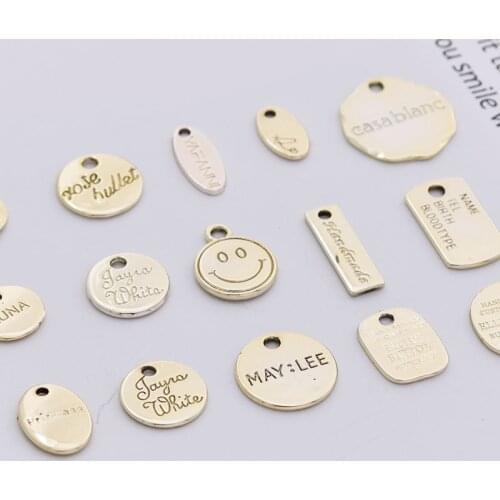 Zinc Alloy Charms Round Coin Letter Charms 10pcs/lot For DIY Fashion Jewelry Making Finding Accessories
