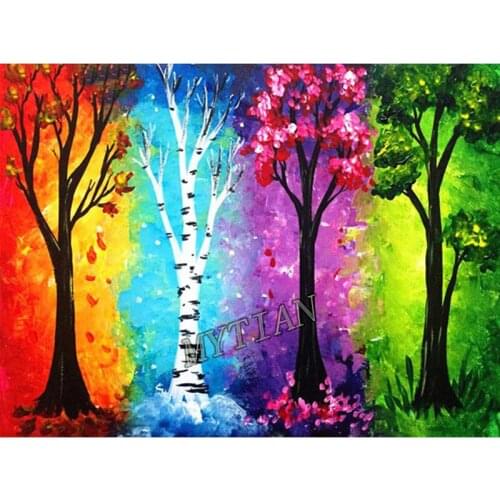 Full square/round diamond painting four Season Tree Embroidery pattern scenery picture cross stitch kit mosaic home decor arts