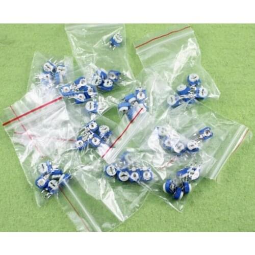 RM-063 adjustable resistor kit SET 13values*5pcs=65pcs 100R~1M potentiometer 100r 500r 1k 2k 5k 10k 20k 50k 100k 500k 102 103 1