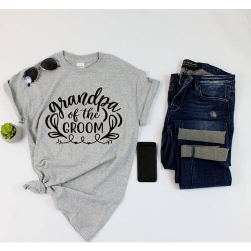 Grandmother Of Groom Shirt Bridal Shower Wedding Bachelorette Party Plus Size T-Shirt 100%Cotton O Neck Short Sleeve Streetwear