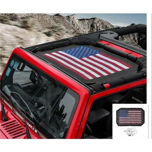 Mesh Sunshade Top Cover Provides UV Sun Protection for 2007+ for Jeep Wrangler JK