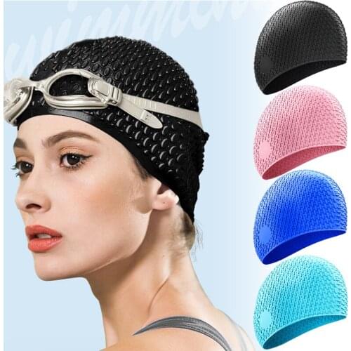 Swimming Cap Silicone Men and Women Waterproof Plus Thickening Long Hair Colorful Silicone Swimming Cap XR-Hot
