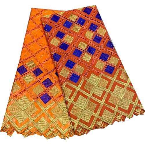 SJ Lace 2.5+2.5 Yards 100% Cotton Brode Bazin Borde 2021 African Lace Fabric Swiss Voile In Switzerland Nigerian Fabric K3-57