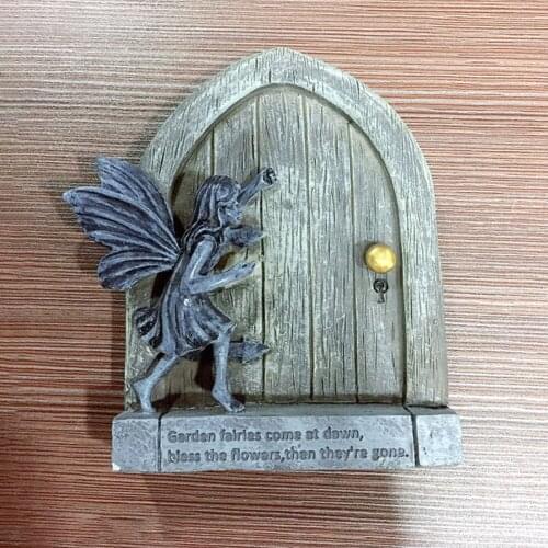 Resin Ornaments Ornaments Fairy Tale Door Cartoon Living Room Cabinet Miniature European Fairy Tale Door Exquisite Decoration