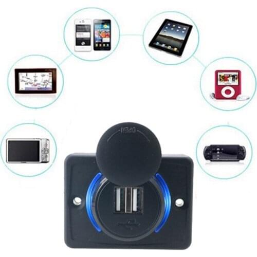 Universal 12-24V Car Charger Dual USB 3.1A Power Adapter Waterproof Charger USB Socket Plug For Auto Motorcycle Bus