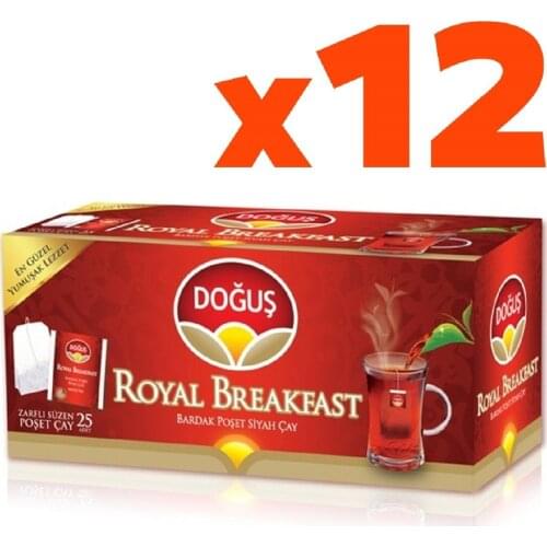 PERFECT WITH ITS WONDERFUL DRINK Dogus Royal Breakfast 25 Pcs. Tea Bags Set of 12 FREE SHIPPING FREE SHİPPİNG