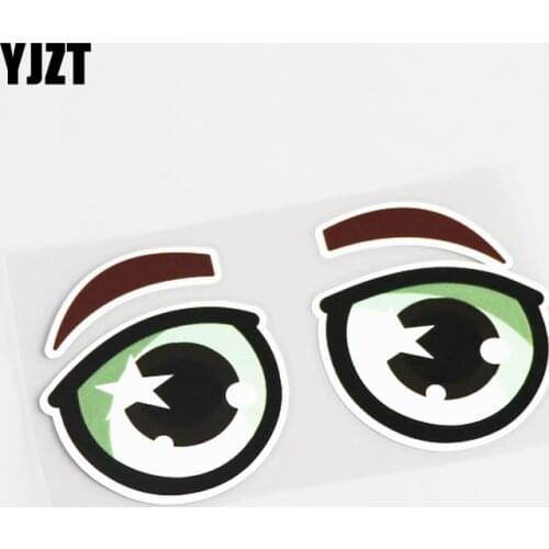 YJZT 13.5CM*7.5CM For Waterproof Cute Eye Car Sticker Decal PVC Accessories 13-0460