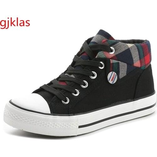 Plus Size Women Canvas Sneakers High Top Flats Shoes Women Breathable Sneakers Casual Lace Up Sport Shoes for Women Trainers