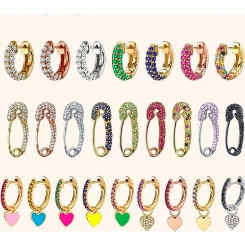 New High Quality Heart-shaped Crystal Zircon Pendant Womens Round Earrings Girl Lovely Peach Earrings Fashion Gothic Jewelry