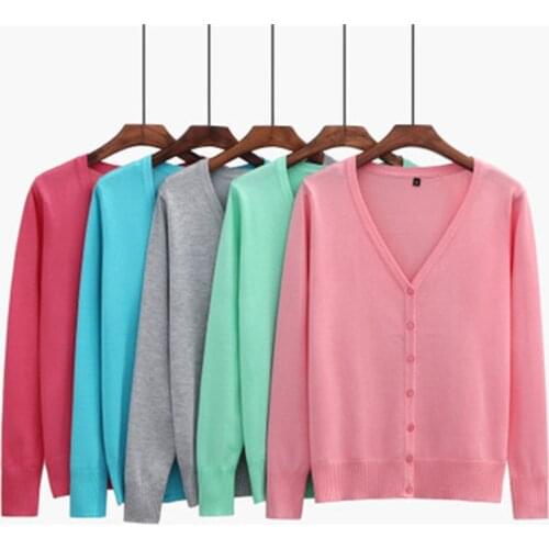 Oversize Solid Knitted Cardigans 2021 Women Jacket Coat Long Sleeve Female Casual V-Neck Tops Sweaters Red Black 4XL 5XL