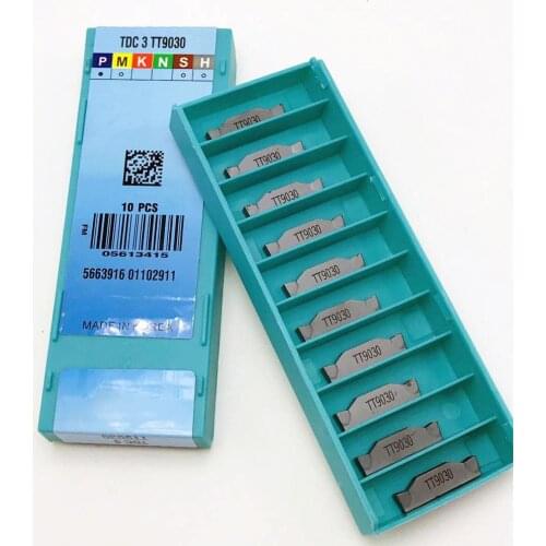 10 pieces TDC3 TT9030 grooving and cutting tool carbide insert double head 3mm tool TDC3 lathe tool machine tool accessories