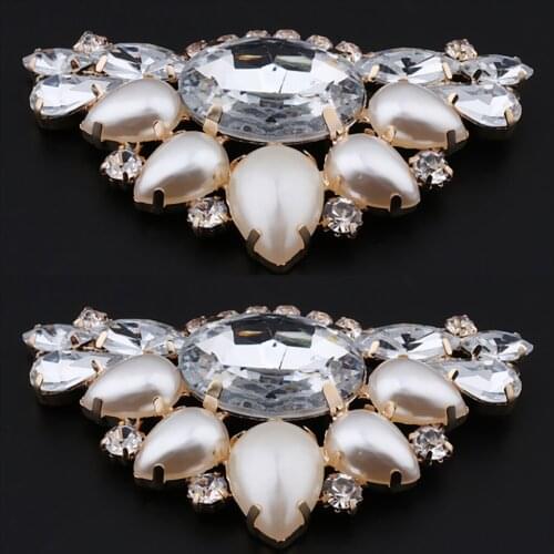 2pcs Womens Sandals High-heels Shoe Charms Clips Decoration Rhinestone Shoe Buckles DIY Craft Accessories