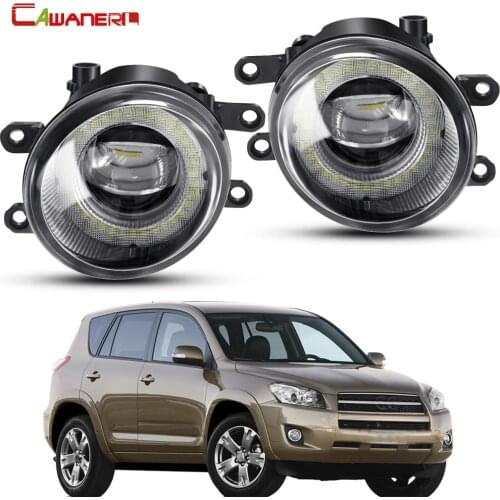 2 X Car Front Bumper Angel Eye Fog Light Assembly LED Fog Daytime Running Light DRL 30W 12V For Toyota RAV4 2006-2012 2016-2018