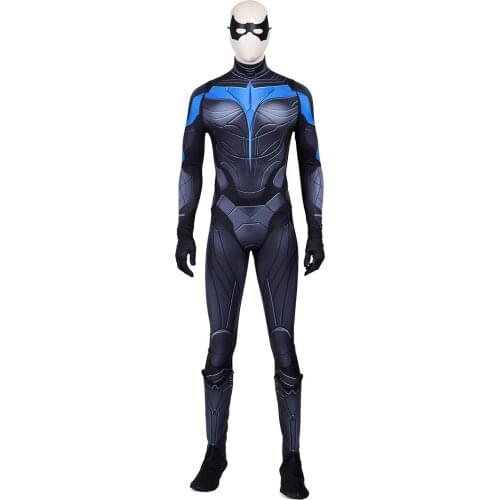 2020 Titans Dick Grayson Nightwing Cosplay Costume Bodysuits Armor Suit Men Outfit for Halloween Carnival Party Costumes Adult
