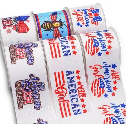 3 Inch 75 mm Cartoon Printed Grosgrain Ribbons For Hair Bows Craft Suppliers 54985
