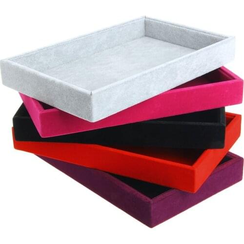 5Colors Stackable Jewelry Trays Inserts Velvet Catch All Jewelry Display Tray Case Bracket Boutique Decoration Storage Organizer