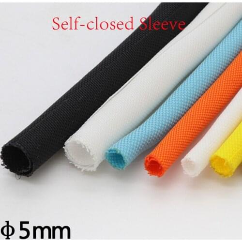 5mm PET Self close Expandable Braided Sleeving flexible Insulated Nylon Tube Protector Harness Black White Blue Yellow 1 meter