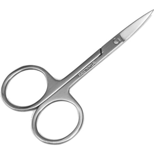 Wholesale Makeup Eyebrow Scissor Sharp Head Stainless Steel Eyebrow Razor Nose Hair Beauty Makeup Tool Eyebrow Trimmer 500pcs