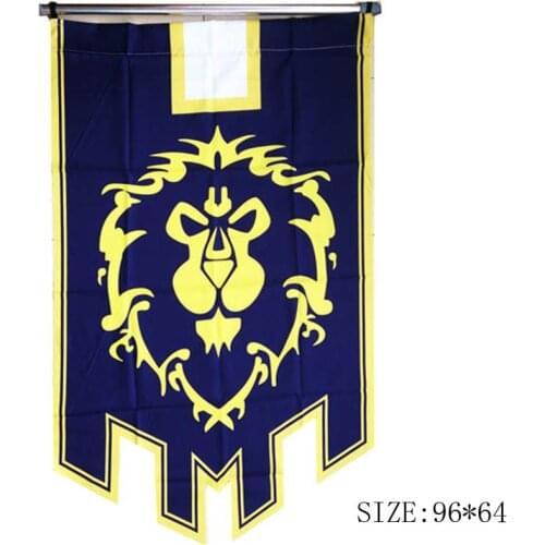 96x64cm World Of Warcrafts Alliance Horde Banner Flag Dacron Home Cosplay Game Battle Hanging Movie Wall Bar KTV Decor Banner