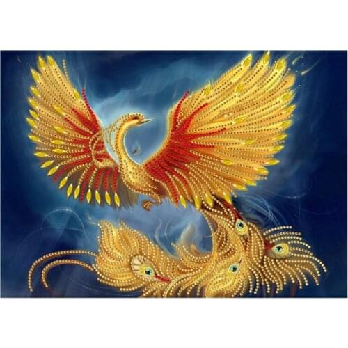 DIY Full Circle Diamond Diamond Painting Home Decoration Art Crafts Hotel Office Decoration Phoenix Spreads Its Wings