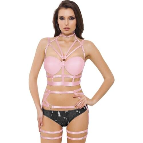 Bra Cup Wrapped Breast Harness Fashion Exotic Accessories Erotic Costumes Hanging Neck Sexy Lingerie Set Punk Goth Sword Belt