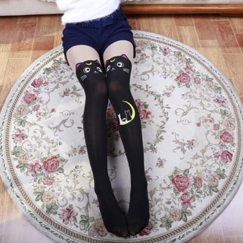 Cartoon Cat Thigh High Stockings Girls Sailor Moon Over-Knee Socks Animal Long Pantyhose Women Sexy Long Socks Stockings Tights