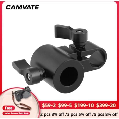 CAMVATE Aluminum Alloy Light Stand Head With Standard 15mm Single Rod Clamp Adapter For Lighting Spigot /15mm Rod Connecting New