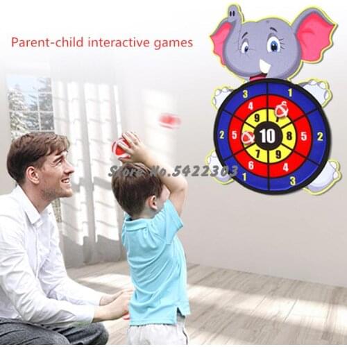 Pc Ball Needle Safety Device Flannel Soft Paper Dart Board Set Elephant Children Dart Board Parent-child Interactive Game