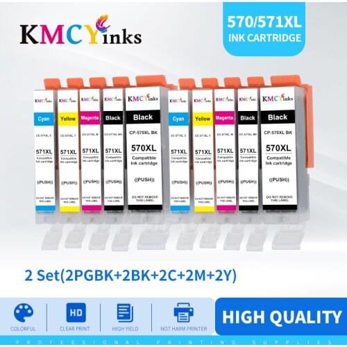 KMCYinks PGI570 570 PGI-570 BK CL 571 compatible ink cartridge for canon PIXMA MG5750MG6850 TS6050 TS6051 TS6052 TS5050 TS 6050