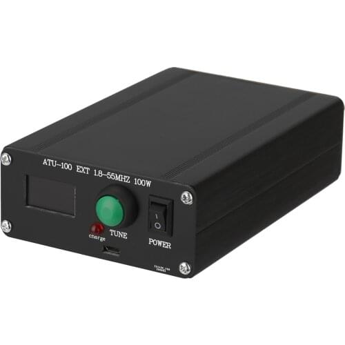 KKMOON New Upgraded ATU-100 EXT1.8-55MHz 100W Open Source Shortwave Automatic Antenna Tuner with Metal Housing Assembled Charger