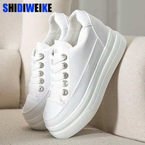 2021 Platform Sneakers New Spring Women Shoes For Woman Casual Shoes Wild Platform Heels Female Leisure Women White Sneakers