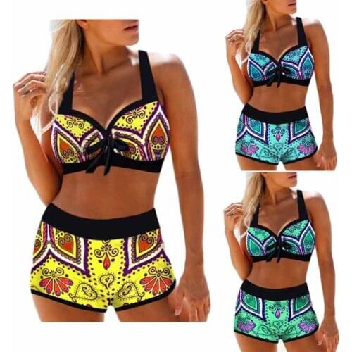 Swimwear Woman Swimsuit Sexy Bikini 2021 New Push Up Bikini Set big size Women Print Floral Beachwear Biquini Two Piece Suit