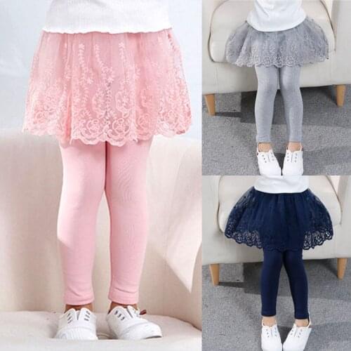 Girls Leggings Spring Autumn Skirt-Pants Lace Princess Trousers Children Pants