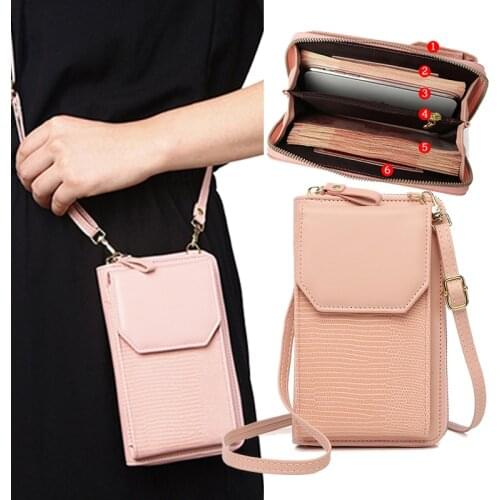 Multi-Function Fashion Shoulder Bag For Women Card Phone Pocket PU Leather Female Crossbody Purses Ladies Small Messenger Bags