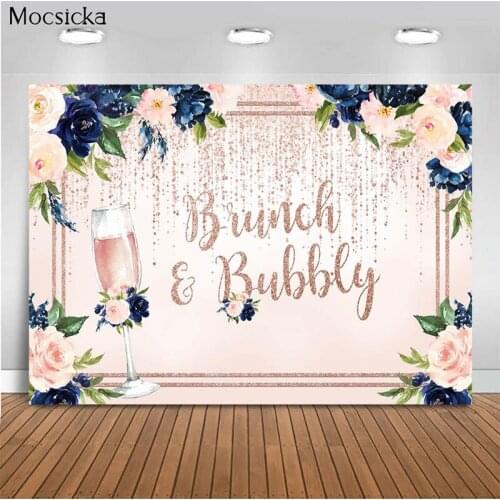 Mocsicka Baby Shower Background Wine Glass Flower Decoration Style Child Portrait Photo Background Photography Studio