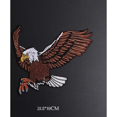 Eagle Embroidery Animal Stickers Bird Applique Sew on Coat Diy Craft Iron on Transfers for Clothing Repair Garment Patches