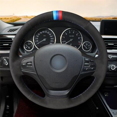 DIY Anti-Slip Wear-Resistant Steering Wheel Cover For BMW F30 F31 Touring F34 F20 F21 F22 F23 2011-2020 Car Interior Decoration